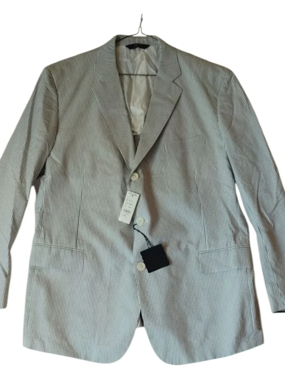 Brooks Brothers Suit Blazer/Jacket-346 Striped Three Button 100% Cotton Size 46